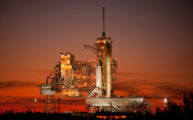 Industrial plant night red glow free wallpaper - medium preview image