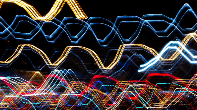 Blurry city street night clocktower free wallpaper - medium preview image