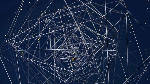 Wireframe buckminster fuller fence night free wallpaper - medium preview image