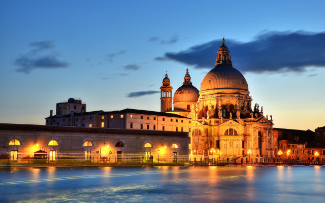 Dome clock tower night cityscape free wallpaper - medium preview image
