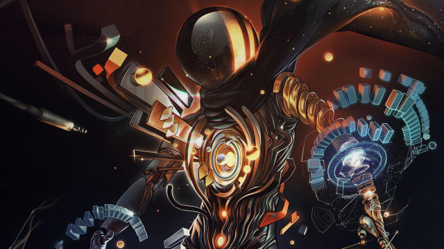 Strange creature biomechanical space android free wallpaper - medium preview image