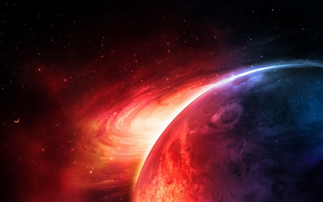 Space colorful red blue foreground free wallpaper - medium preview image