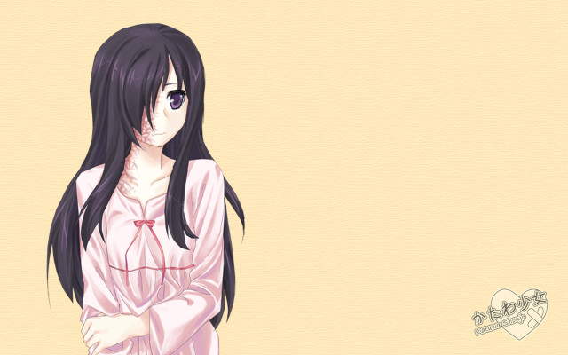 Pink dress girl black hair free wallpaper - medium preview image
