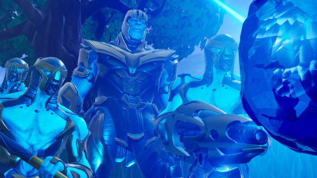 Blue men forest giant object free wallpaper - medium preview image