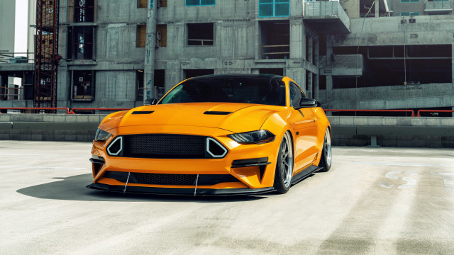 Yellow sports car construction city #2 free wallpaper - medium preview image