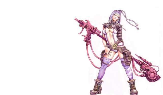 Woman gun drawing illustration armed free wallpaper - medium preview image