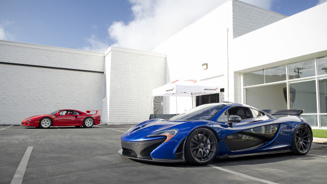 Blue sports car parking lot #22 free wallpaper - medium preview image