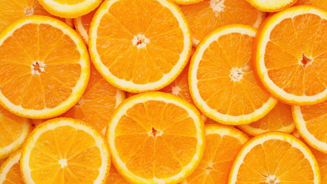 Orange slice orange plate glass free wallpaper - medium preview image