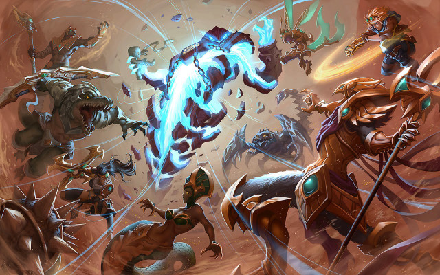 Monsters variety painting style artwork free wallpaper - medium preview image