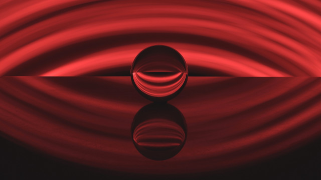 Red object reflection water black free wallpaper - medium preview image