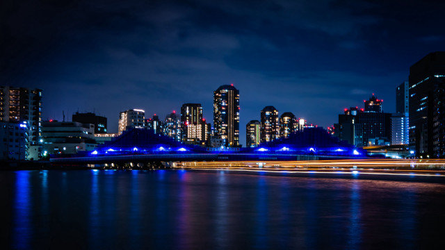 City skyline bridge river night #67 free wallpaper - medium preview image