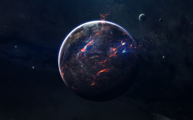 Space planet star cluster aurora #2 free wallpaper - medium preview image