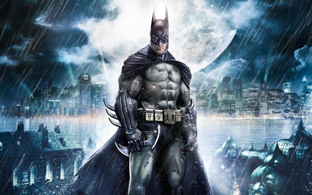 Batman standing rain cape open free wallpaper - medium preview image