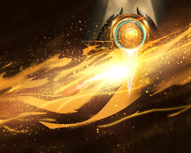 Golden clock light swirls stars free wallpaper - medium preview image