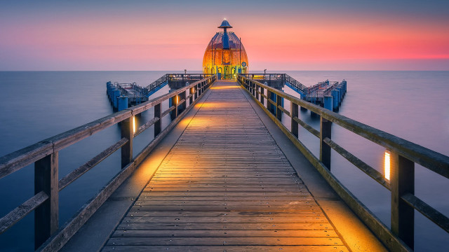 Pier light night colorful sky free wallpaper - medium preview image