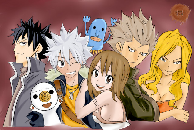Anime characters group penguin penguinie free wallpaper - medium preview image