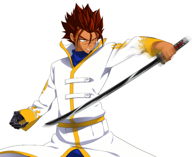Red haired man two swords free wallpaper - medium preview image