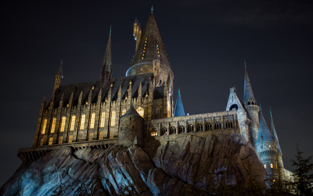Castle clocktower night magic architecture free wallpaper - medium preview image