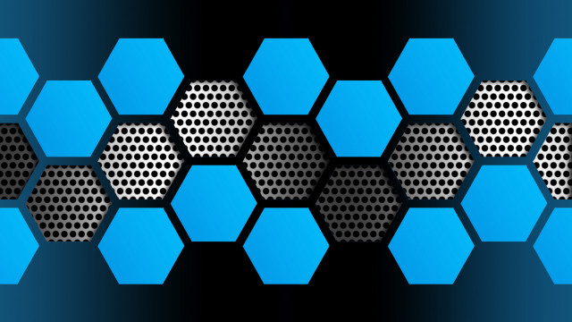Blue hexagon pattern abstract 3d free wallpaper - medium preview image