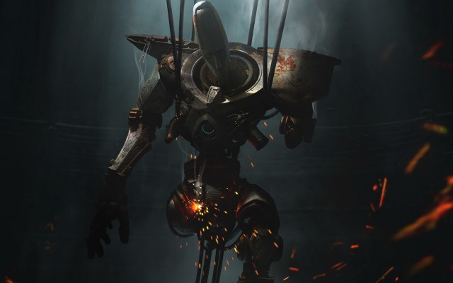 Robot light shining metal embers free wallpaper - medium preview image