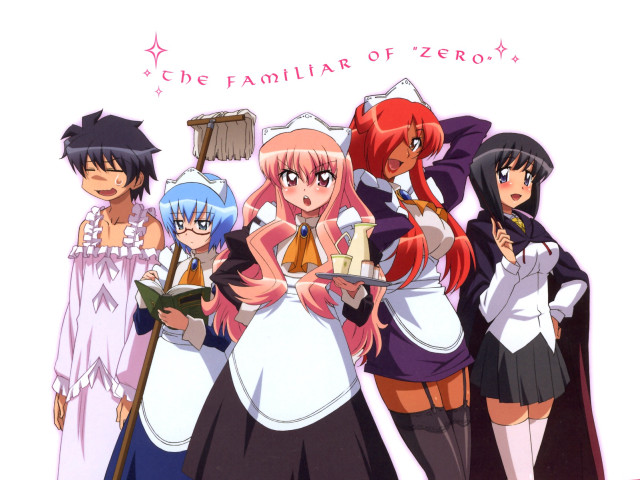 Anime girls broom book familiar free wallpaper - medium preview image