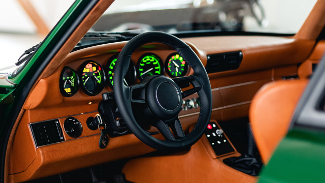 Car dashboard steeringwheel dashlight retrofuturism free wallpaper - medium preview image