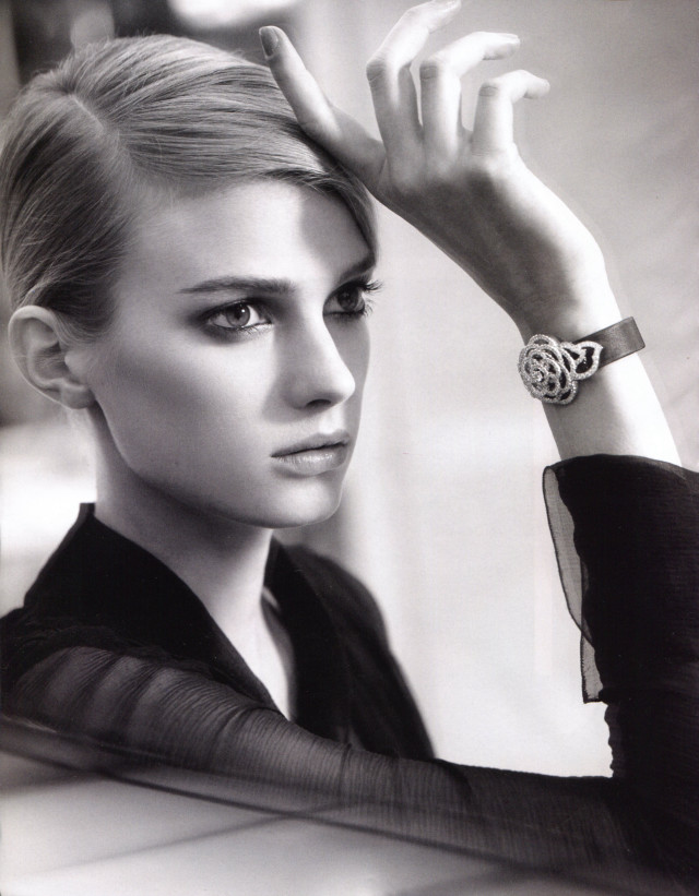 Woman watch pose black white free wallpaper - medium preview image