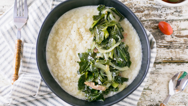 Bowl rice greens meat table free wallpaper - medium preview image