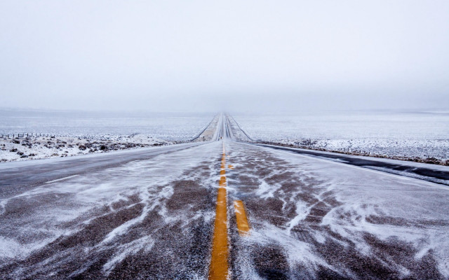Snowy road planet ocean shore free wallpaper - medium preview image