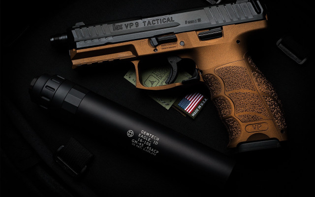 Gun flashlight usflag pen matte free wallpaper - medium preview image