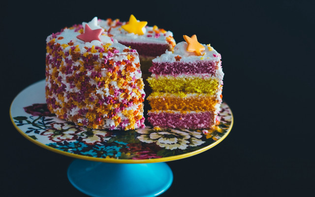 Multi colored cake slice blue free wallpaper - medium preview image