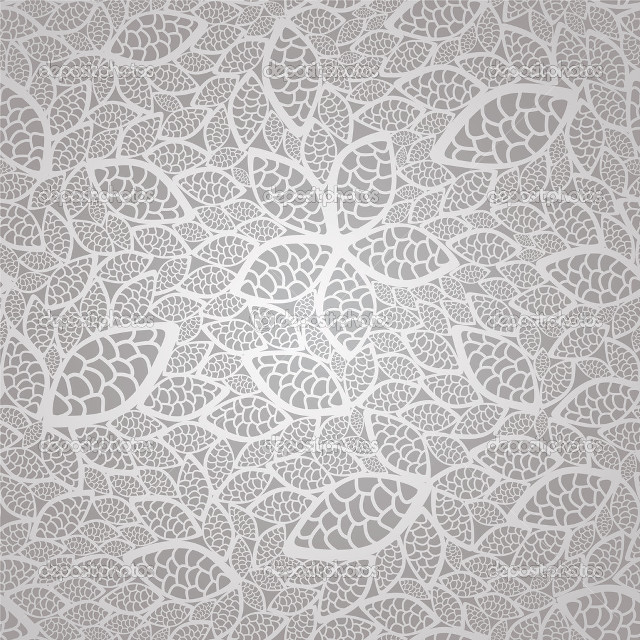 White leaves pattern gray outline free wallpaper - medium preview image