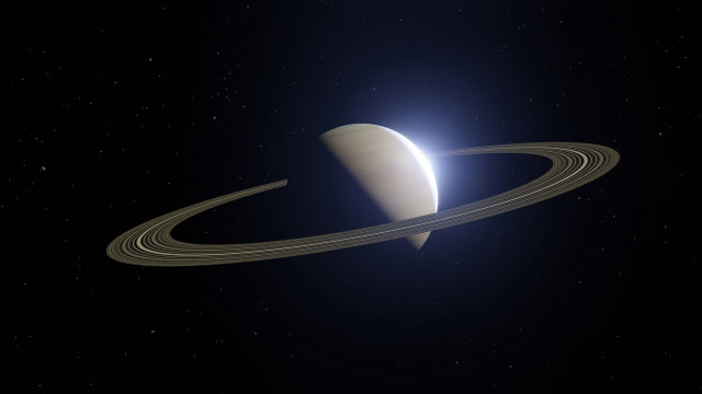 Saturn rings stars space art free wallpaper - medium preview image