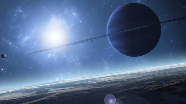 Distant sky sun moon galaxy free wallpaper - medium preview image