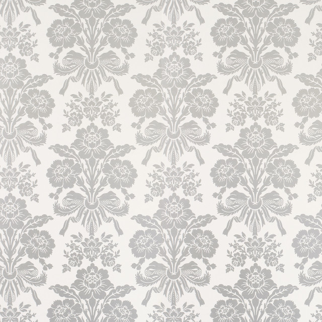 White grey floral wallpaper large free wallpaper - medium preview image