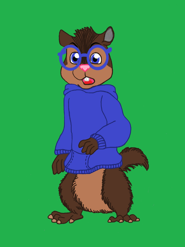 Cartoon squirrel blue sweater goggles free wallpaper - medium preview image