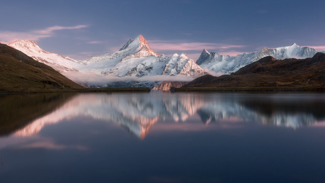 Mountain range reflection sunset lake free wallpaper - medium preview image