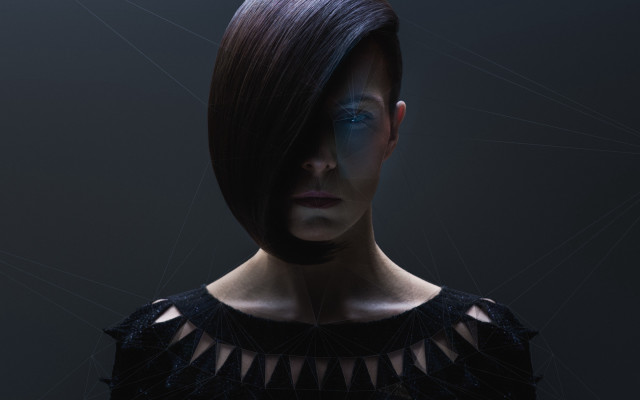 Eve ryder dark hair blue free wallpaper - medium preview image