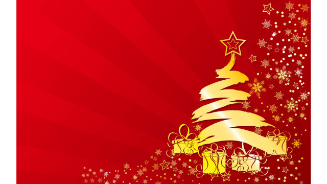 Christmas tree presents red background #6 free wallpaper - medium preview image