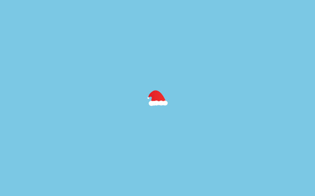 Santa hat blue background red free wallpaper - medium preview image
