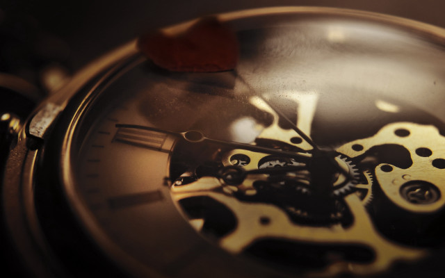 Clock red leaf photorealism 3d free wallpaper - medium preview image