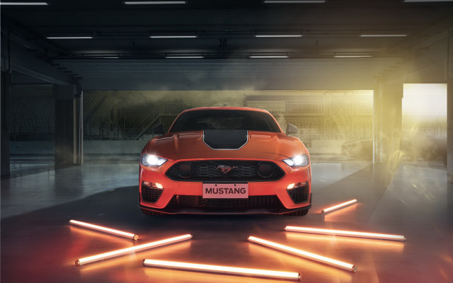 Red car parking garage digital free wallpaper - medium preview image