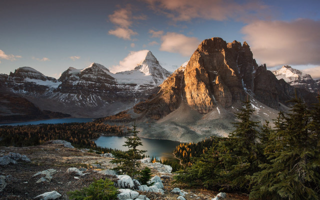 Mountain lake trees sunset sky #3 free wallpaper - medium preview image