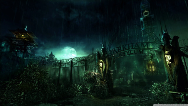 Gothic night moon ruins bridge free wallpaper - medium preview image