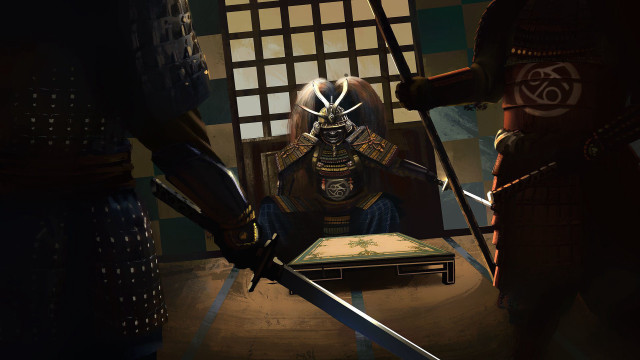 Samurai man swords bed suit free wallpaper - medium preview image