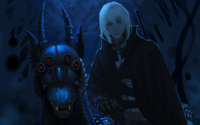 Man demon forest knife mask free wallpaper - medium preview image