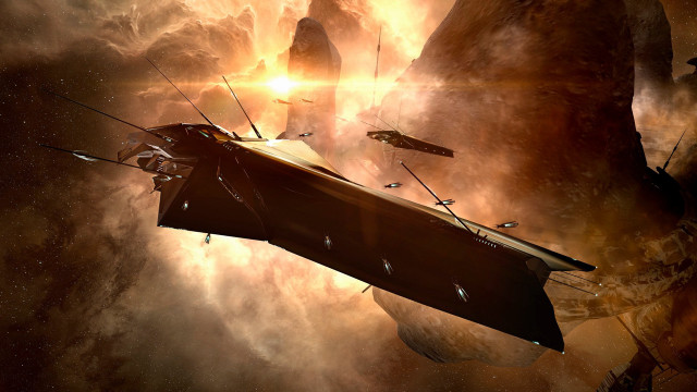 Space ship galaxy stars dust free wallpaper - medium preview image