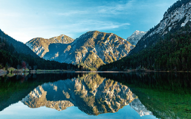 Mountain range reflection lake forest #9 free wallpaper - medium preview image