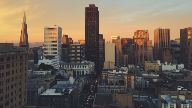 City skyline sunset architecture bridge #2 free wallpaper - medium preview image