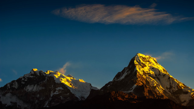 Mountain yellow light clouds sunset free wallpaper - medium preview image